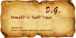 Domján Györgyi névjegykártya